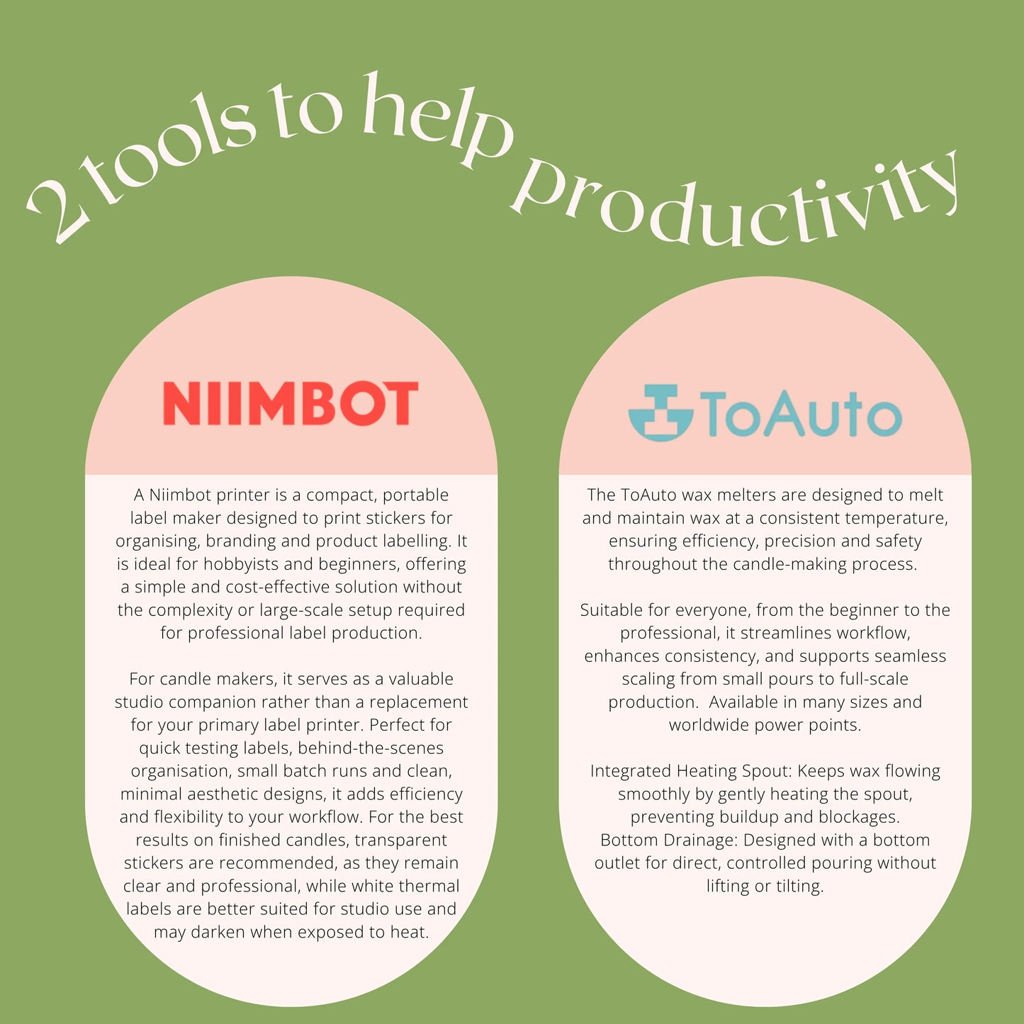 ToAuto Wax Melters & Niimbot Printers